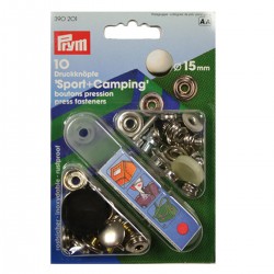 PRESSIONS SPORT+CAMPING 15mm / BLISTER DE 10