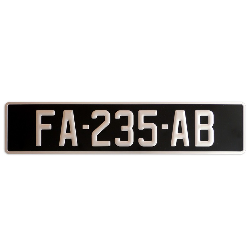 SIV PLAQUE AUTO NOIR/ALU  520*110 ou 300*200