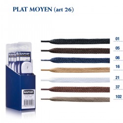 LACETS SAPHIR PLAT MOYEN 60 / BOITE DE 6 p