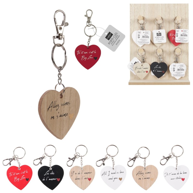 PORTE CLES COEUR MOTS D'AMOUR