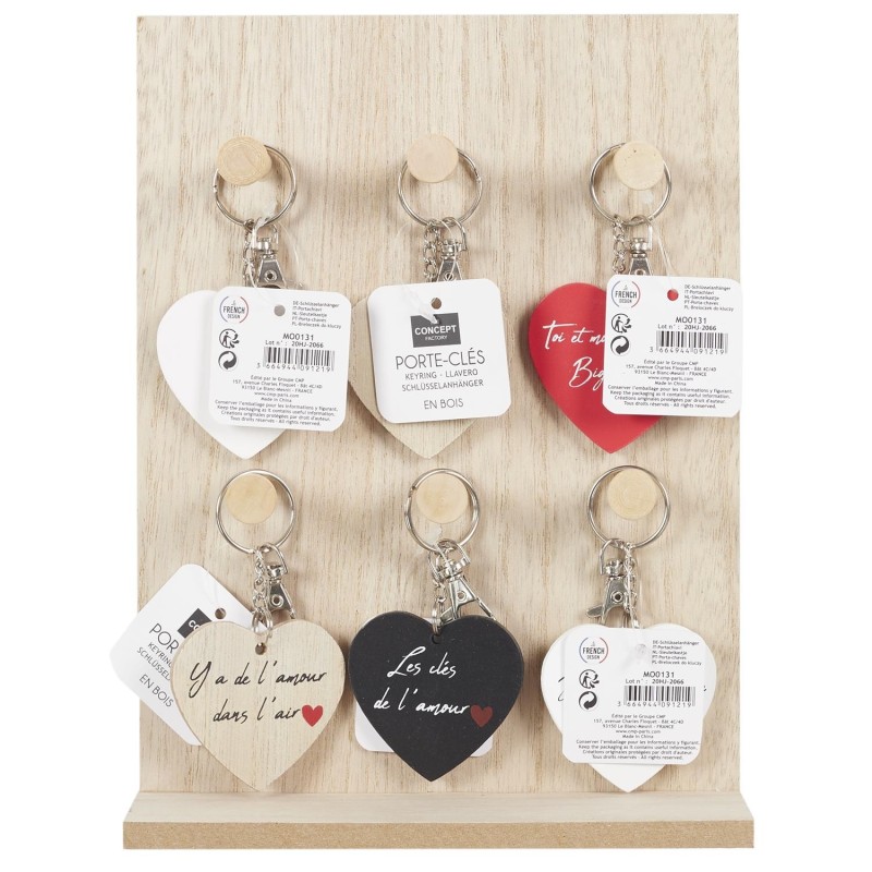 PORTE CLES COEUR MOTS D'AMOUR