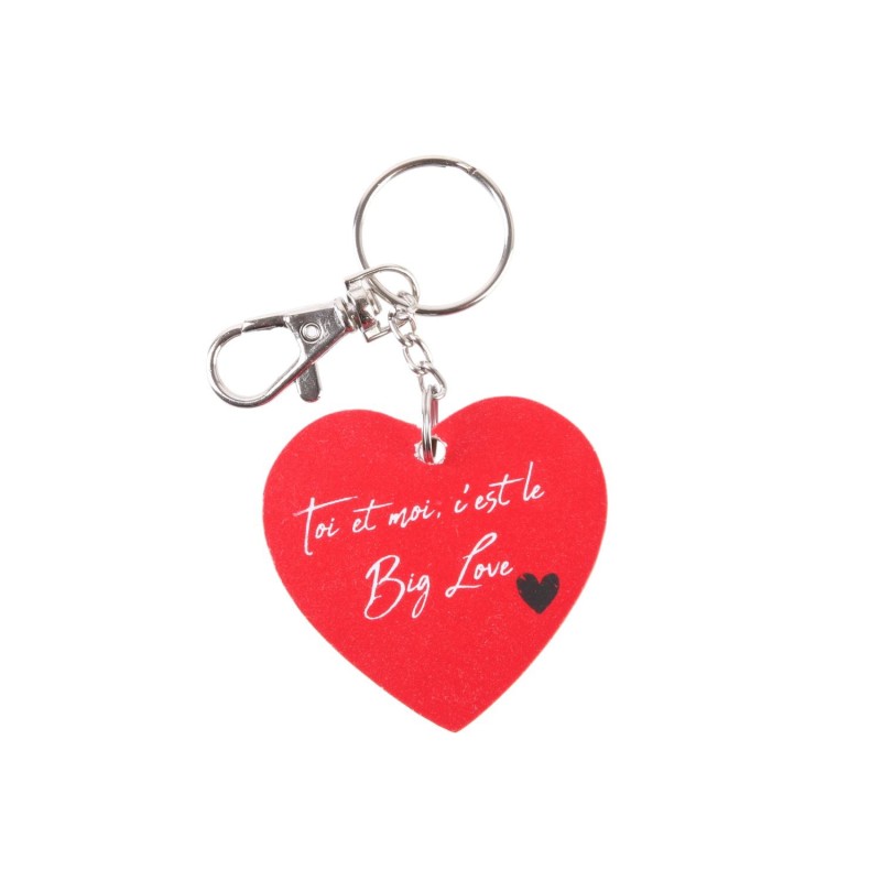 PORTE CLES COEUR MOTS D'AMOUR