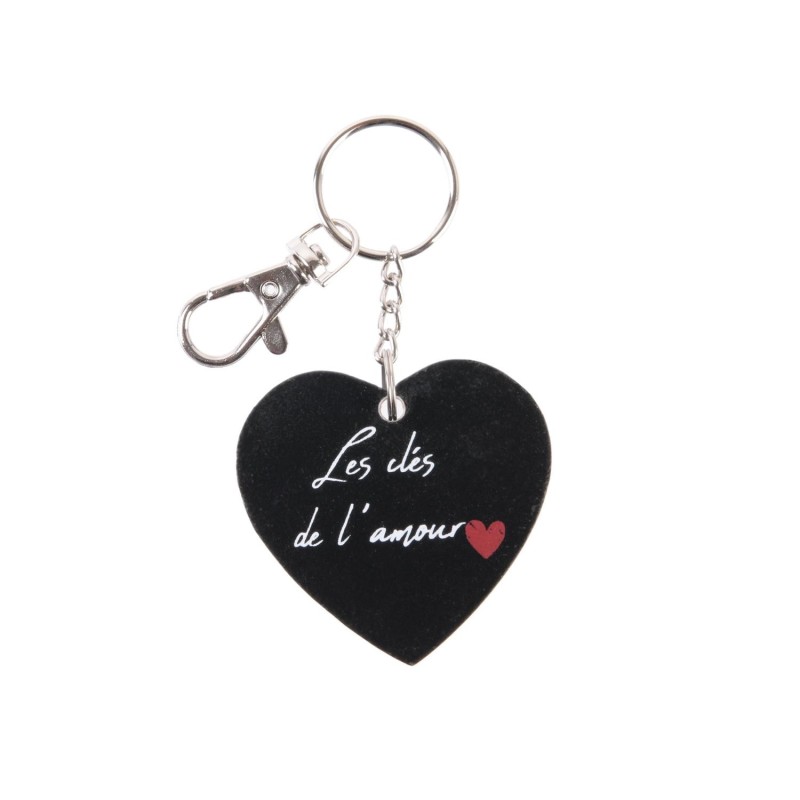 PORTE CLES COEUR MOTS D'AMOUR