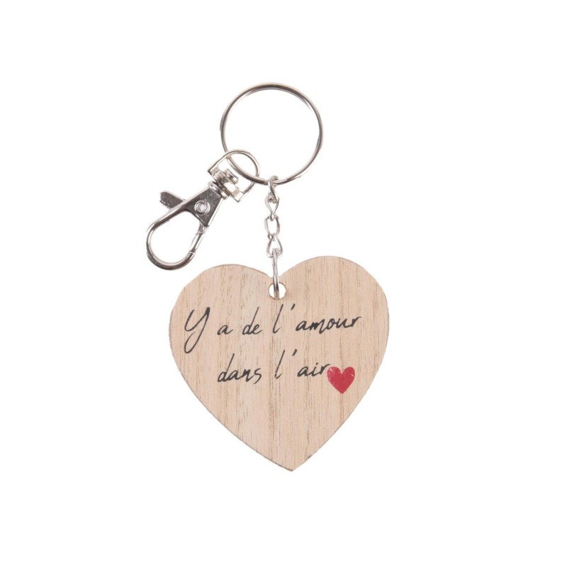 PORTE CLES COEUR MOTS D'AMOUR