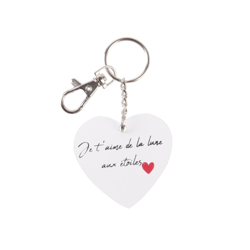 PORTE CLES COEUR MOTS D'AMOUR