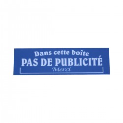 SIGNALISATION PAS DE PUB PM 100X30 OU 145X40