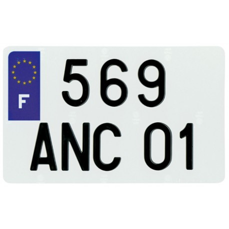 PLAQUE MOTO PREPERCEE BLANCHE EURO 210X130 MXR 