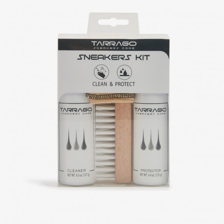 TARRAGO SNEAKERS KIT CLEAN  et  PROTECT AVEC BROSSE ET CHAMOISINE