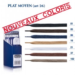 LACETS SAPHIR PLAT MOYEN 90 / BOITE DE 5 P