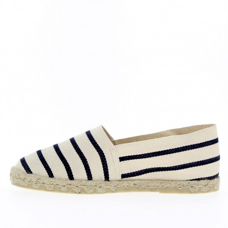 ESPADRILLE ECRU RAYEE MARINE