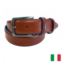 518/35 CEINTURE H 35mm cuir bov fleur corrigée tan vég