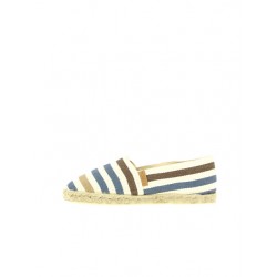 ESPADRILLE RAYEE BLEU MARRON 