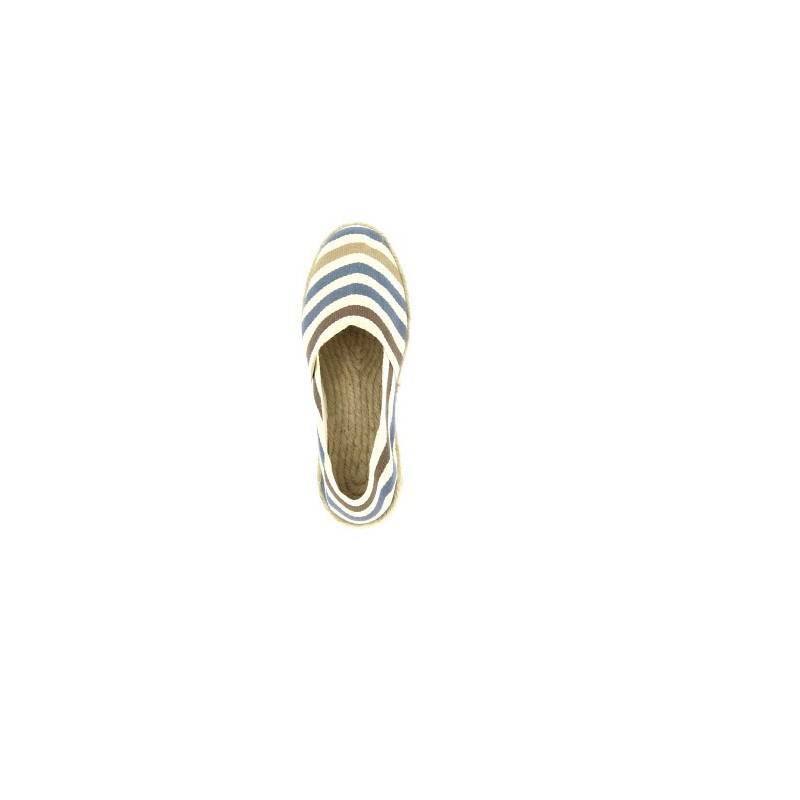 ESPADRILLE RAYEE BLEU MARRON