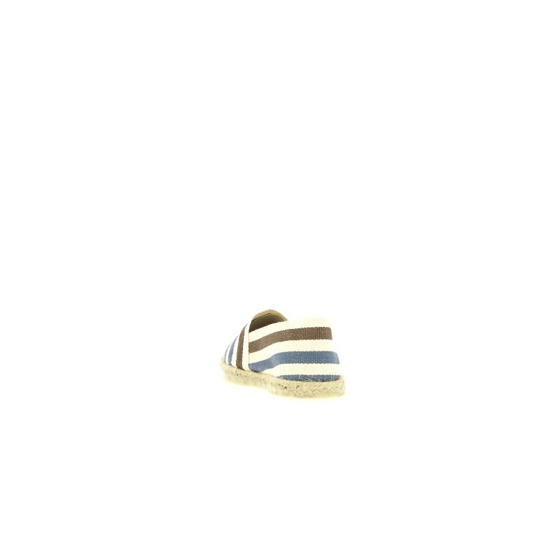 ESPADRILLE RAYEE BLEU MARRON