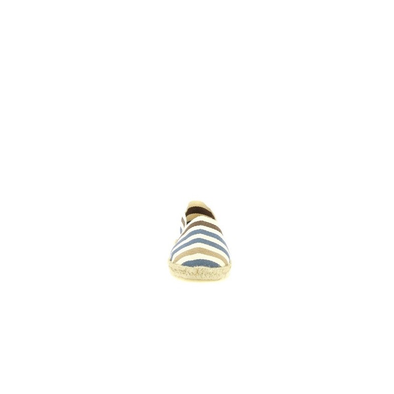 ESPADRILLE RAYEE BLEU MARRON